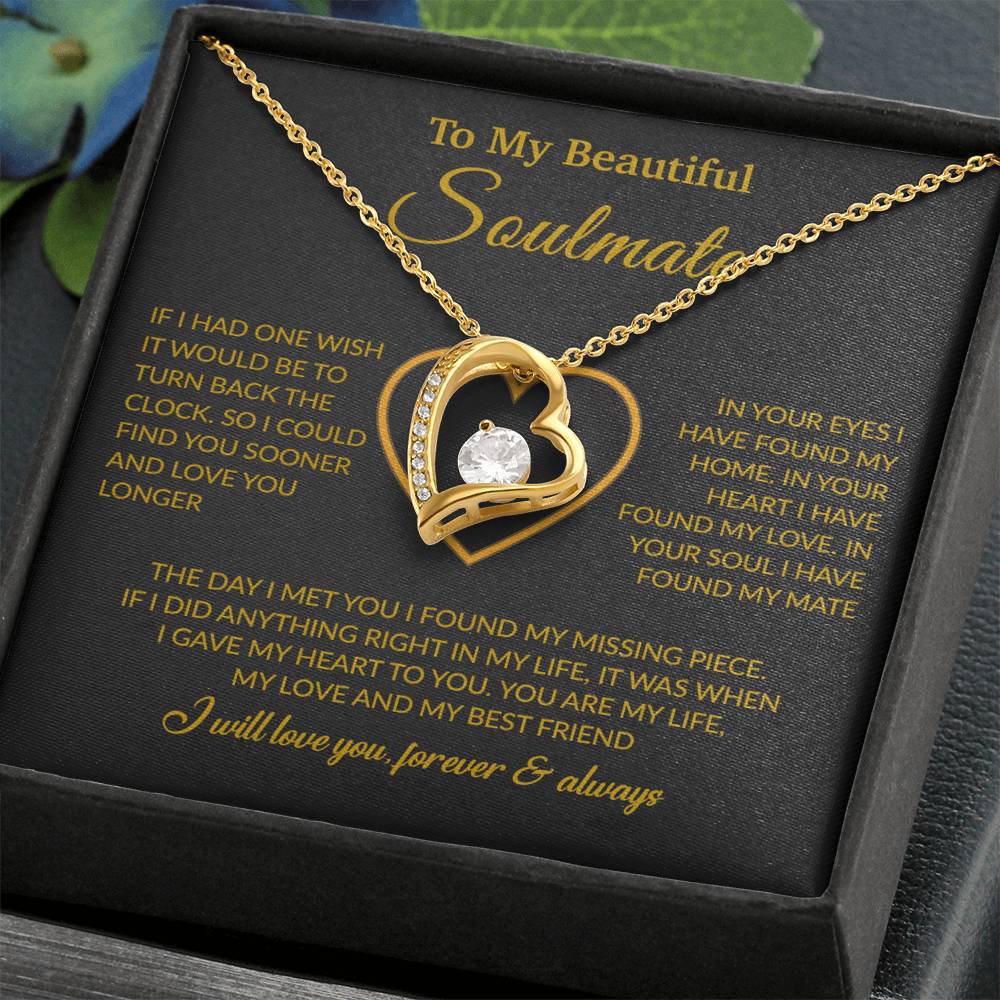 To My Soulmate Necklace, Anniversary Gift For Wife, Valentine Gift for Wife 17_12_Gold