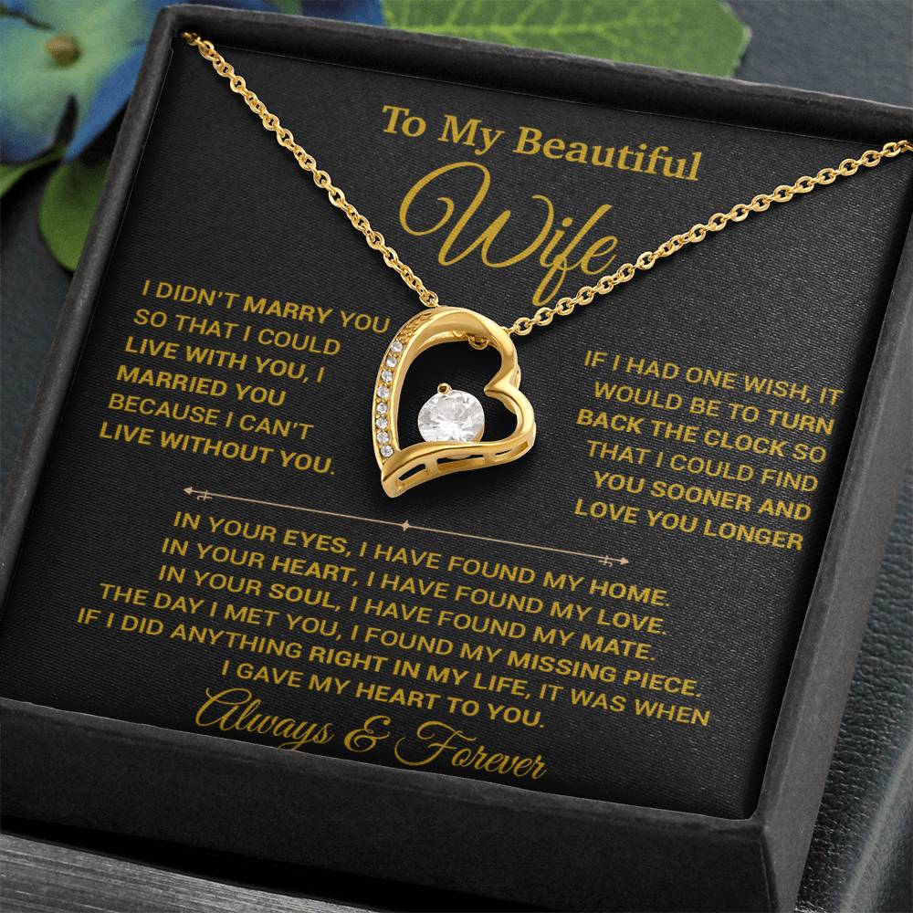 To My Wife Necklace, Christmas Gifts For Women, Anniversary Gift For Wife 12_9_Gold