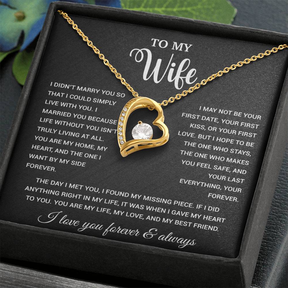 To My Wife Necklace, Gift For Wife, Anniversary Gift For Wife, Necklace For Wife 21_9_Black