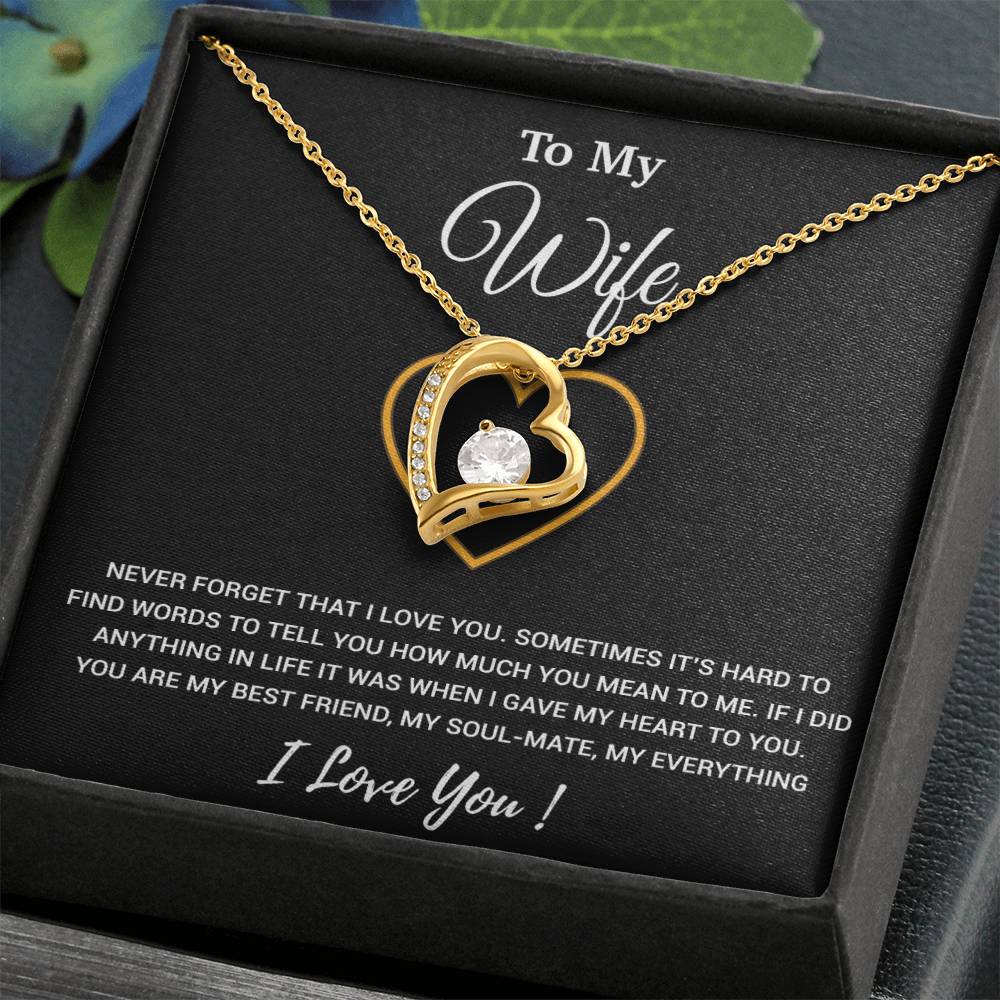 To My Wife Necklace, Christmas Gifts For Women, Anniversary Gift For Wife 2_1_Black