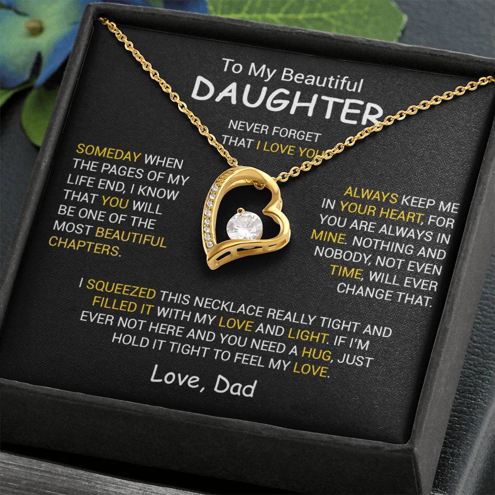 To My Daughter Necklace, Daughter Father Necklace, Daughter Gift From Dad 26_12_Black