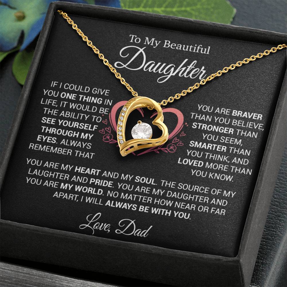 To My Daughter Necklace from Dad, Necklace for Daughter from Dad, Father Daughter Necklace