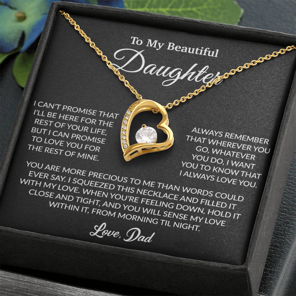 To My Daughter Necklace, Gift for Daughter from Dad, Father Daughter Necklace 8_6_Black