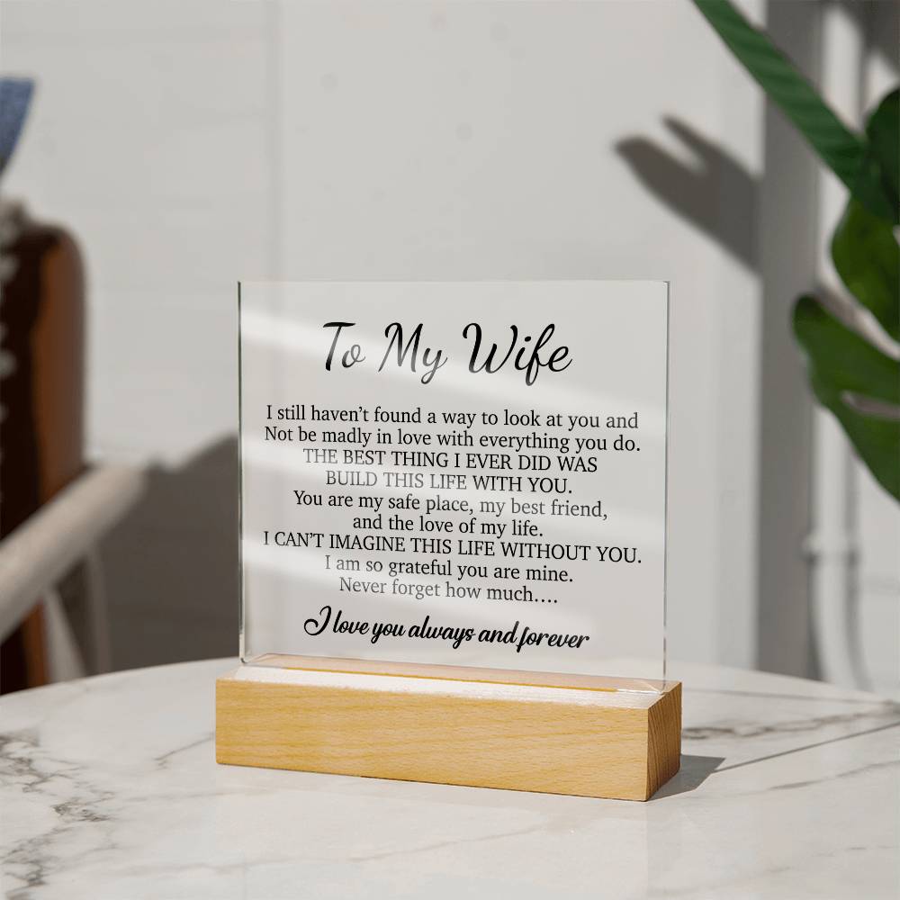 To My Wife Acrylic Plaque,  Wife Birthday Gift, Wife on Anniversary, Christmas Gift