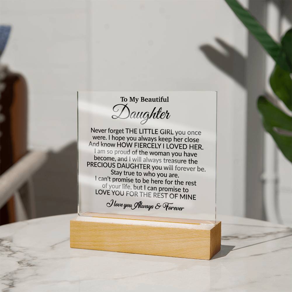 To My Daughter Acrylic Plaque, Gift from Mom,Birthday Gift for Daughter