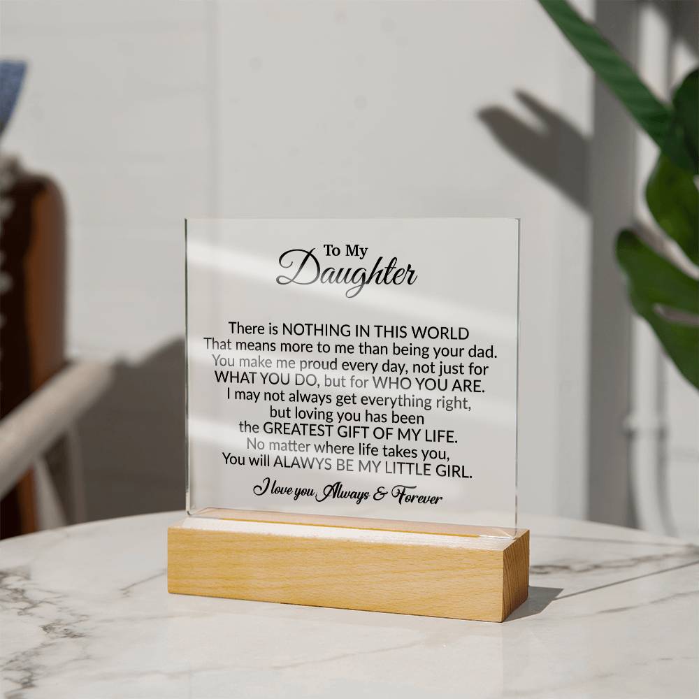 To My Daughter Acrylic Plaque, Gift from Mom,Birthday Gift for Daughter 6_8