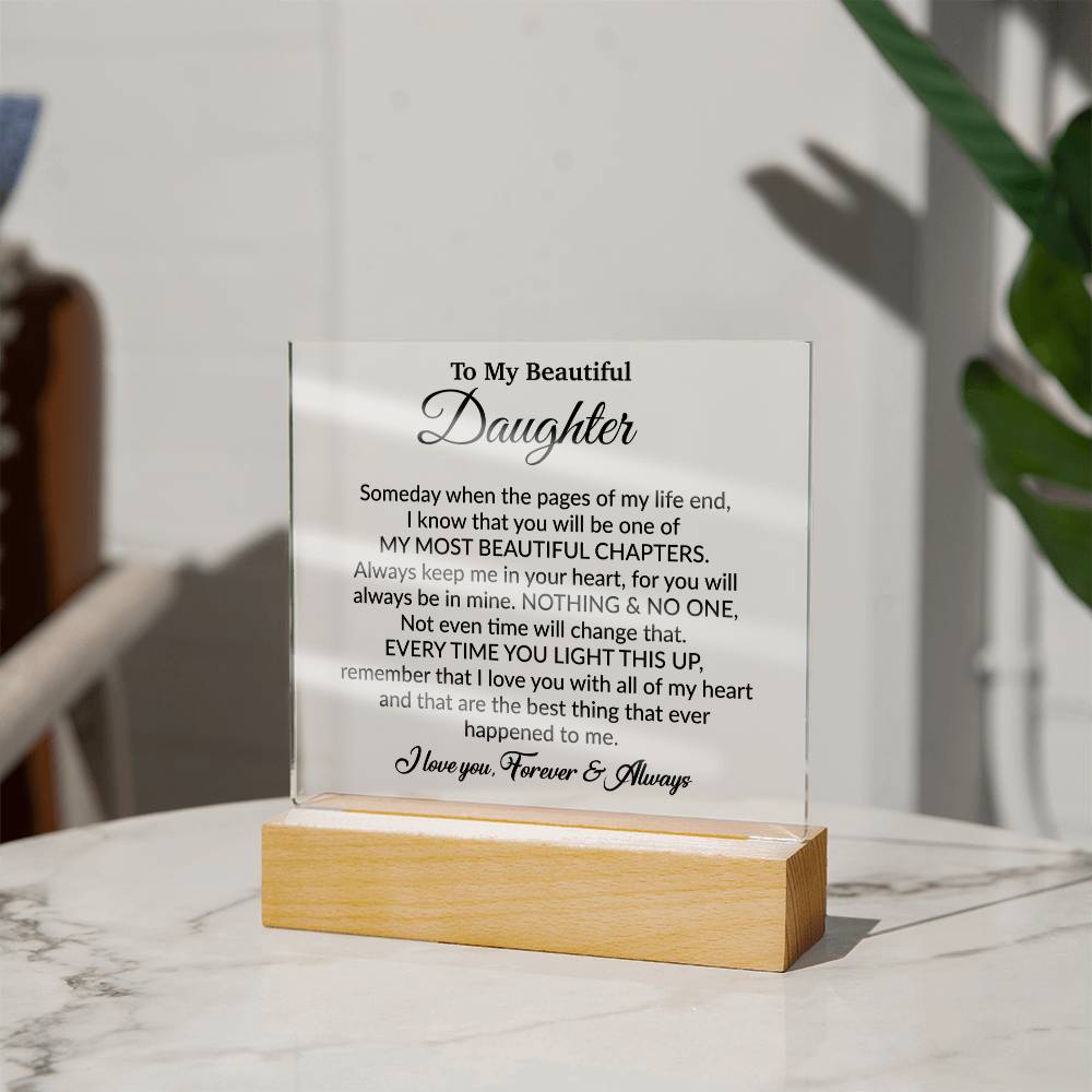 To My Daughter Acrylic Plaque, Gift from Mom,Birthday Gift for Daughter