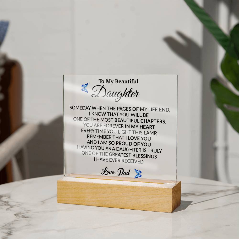 To My Daughter Acrylic Plaque, Gift from Mom,Birthday Gift for Daughter