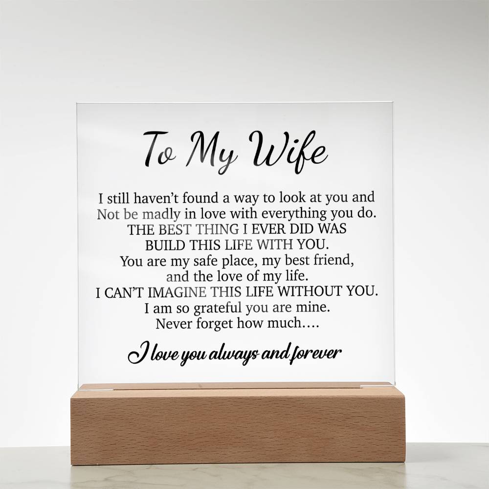 To My Wife Acrylic Plaque,  Wife Birthday Gift, Wife on Anniversary, Christmas Gift