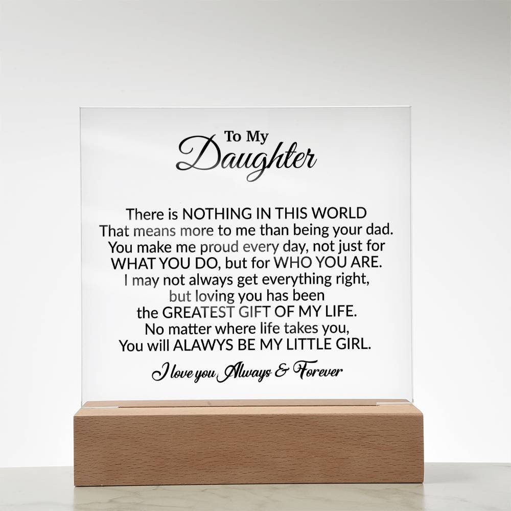 To My Daughter Acrylic Plaque, Gift from Mom,Birthday Gift for Daughter 6_8