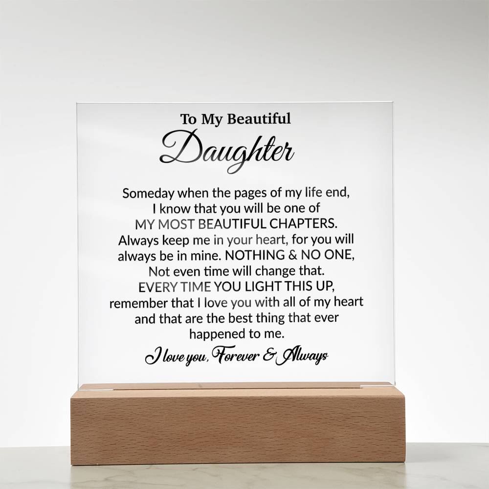 To My Daughter Acrylic Plaque, Gift from Mom,Birthday Gift for Daughter