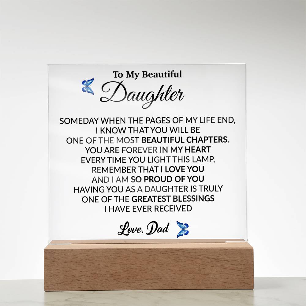To My Daughter Acrylic Plaque, Gift from Mom,Birthday Gift for Daughter