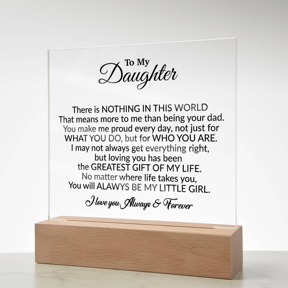 To My Daughter Acrylic Plaque, Gift from Mom,Birthday Gift for Daughter 6_8