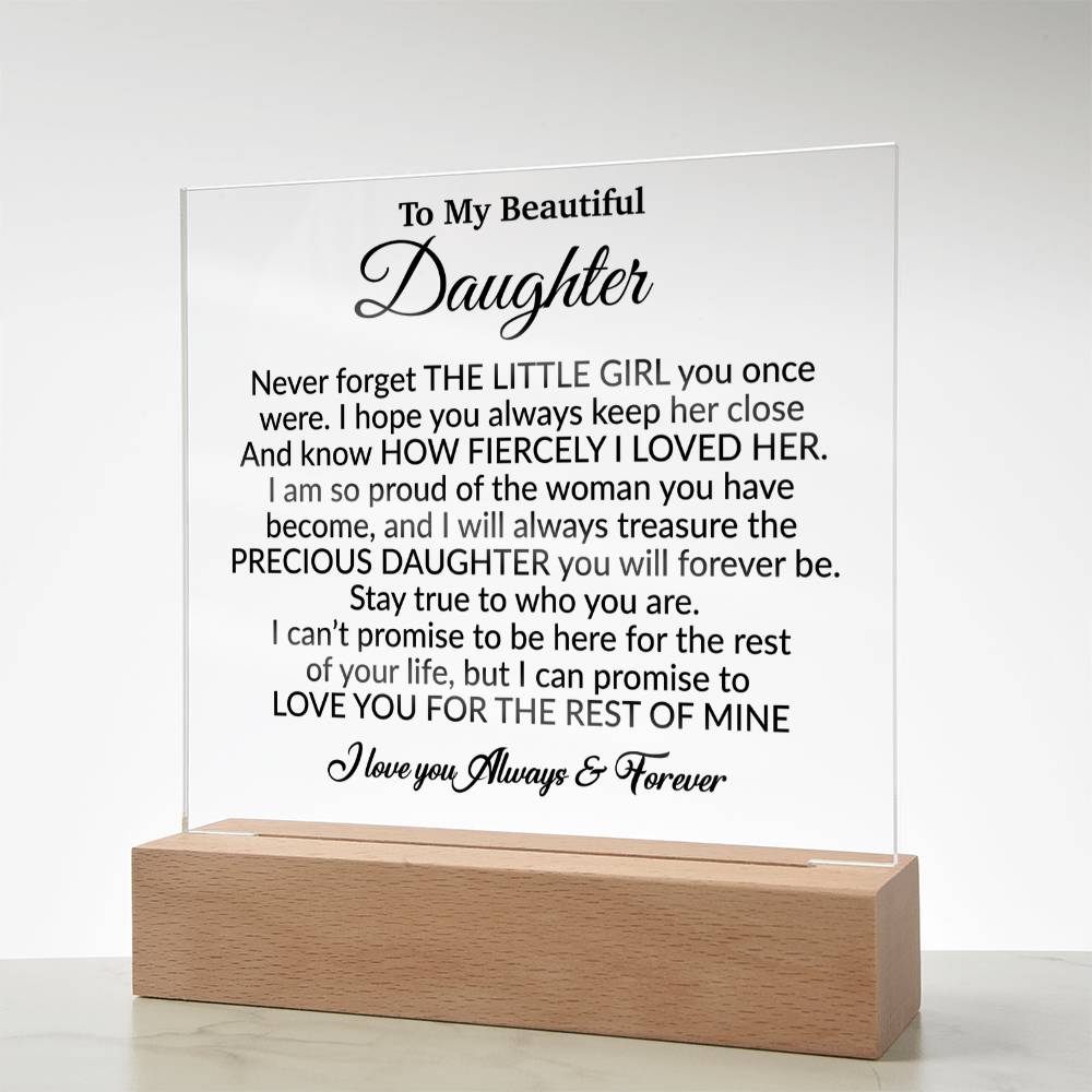 To My Daughter Acrylic Plaque, Gift from Mom,Birthday Gift for Daughter