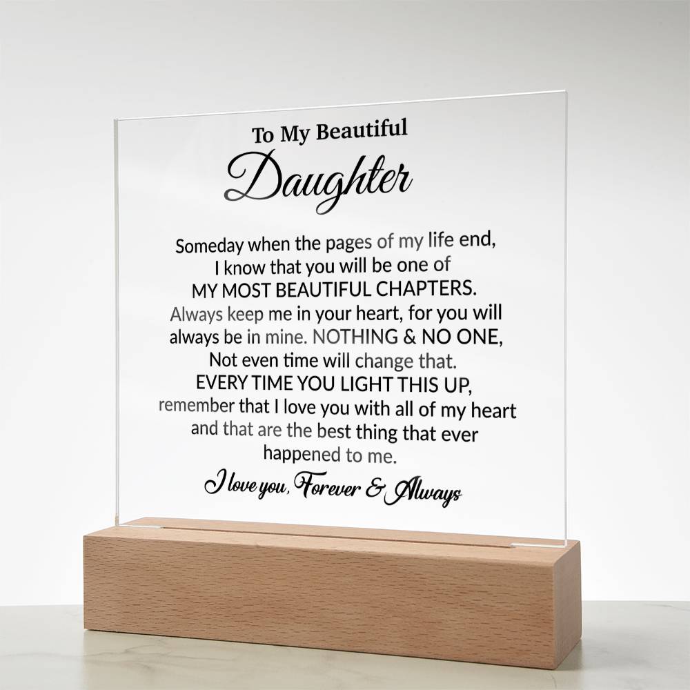 To My Daughter Acrylic Plaque, Gift from Mom,Birthday Gift for Daughter