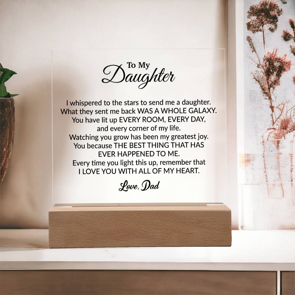 To My Daughter Acrylic Plaque, Gift from Dad ,Birthday Gift for Daughter