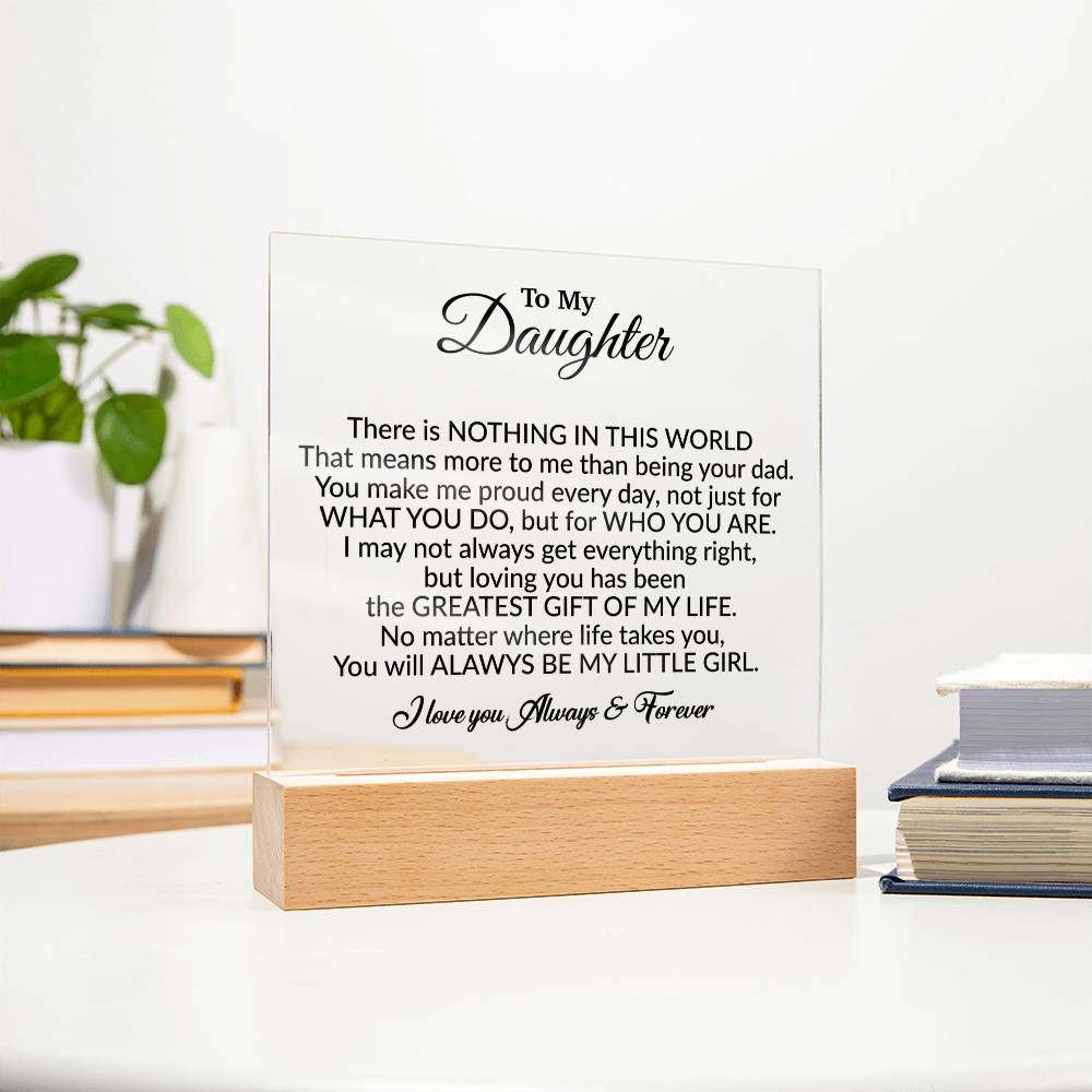 To My Daughter Acrylic Plaque, Gift from Mom,Birthday Gift for Daughter 6_8