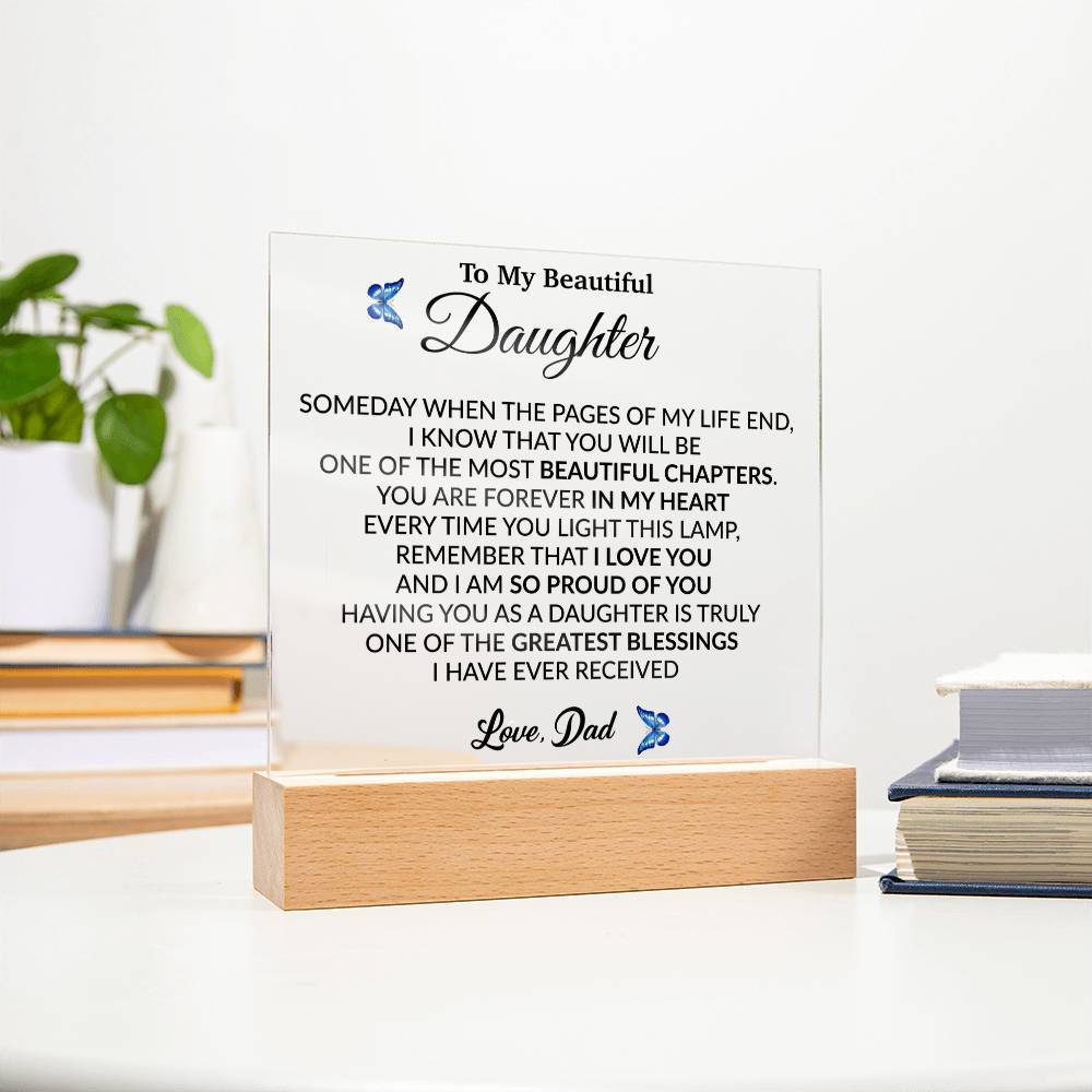 To My Daughter Acrylic Plaque, Gift from Mom,Birthday Gift for Daughter
