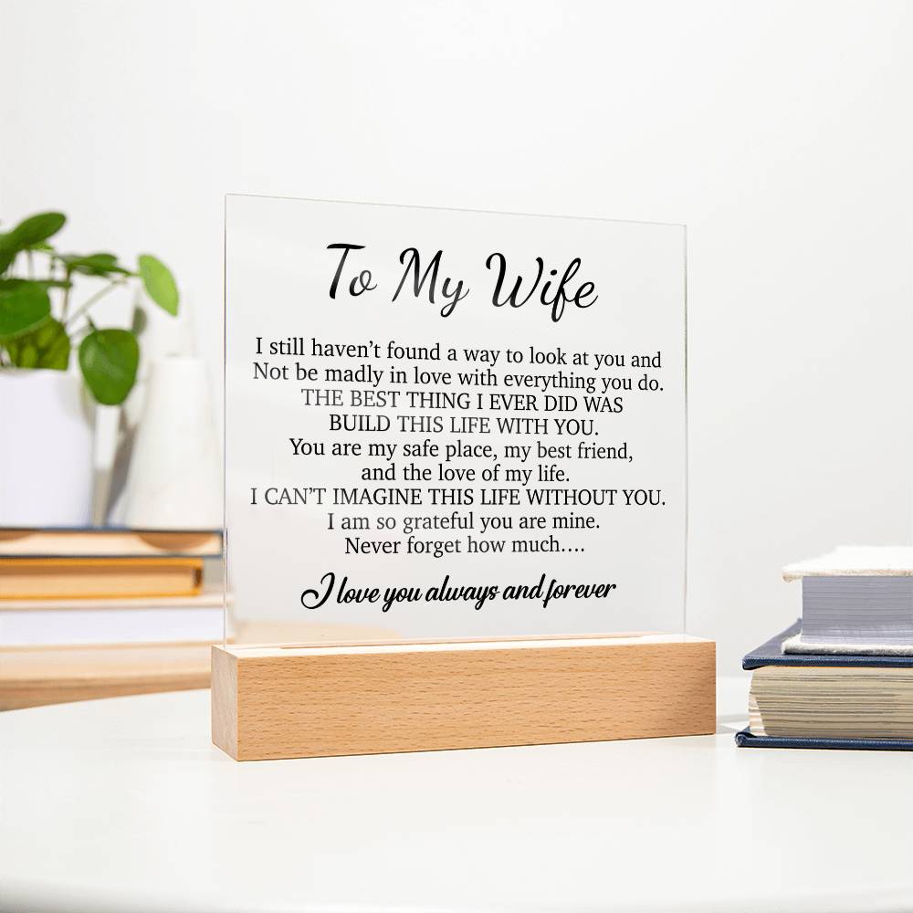 To My Wife Acrylic Plaque,  Wife Birthday Gift, Wife on Anniversary, Christmas Gift