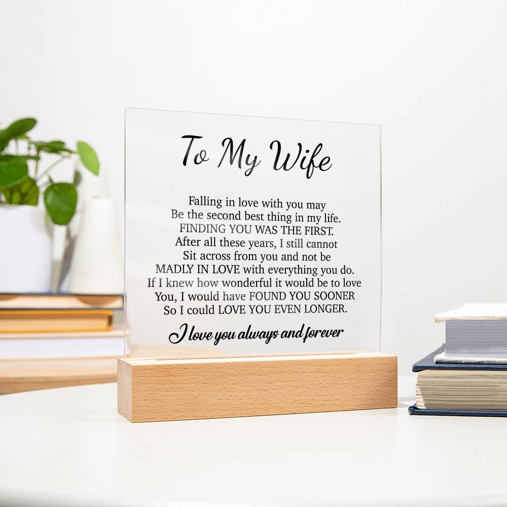 To My Wife Acrylic Plaque,  Wife Birthday Gift, Wife on Anniversary, Christmas Gift