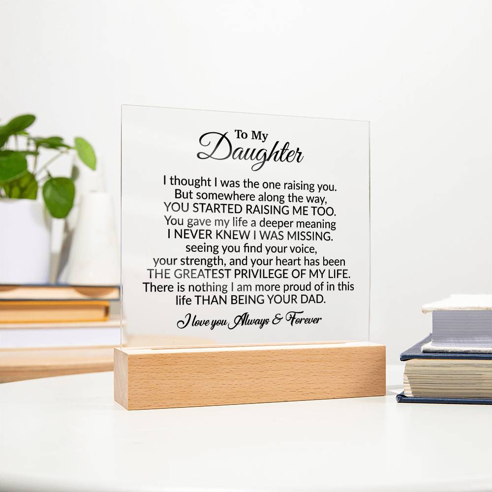 To My Daughter Acrylic Plaque, Gift from Mom,Birthday Gift for Daughter