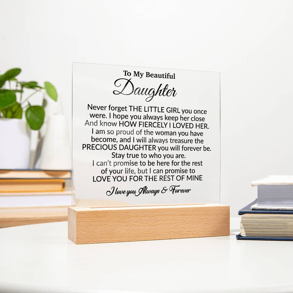To My Daughter Acrylic Plaque, Gift from Mom,Birthday Gift for Daughter