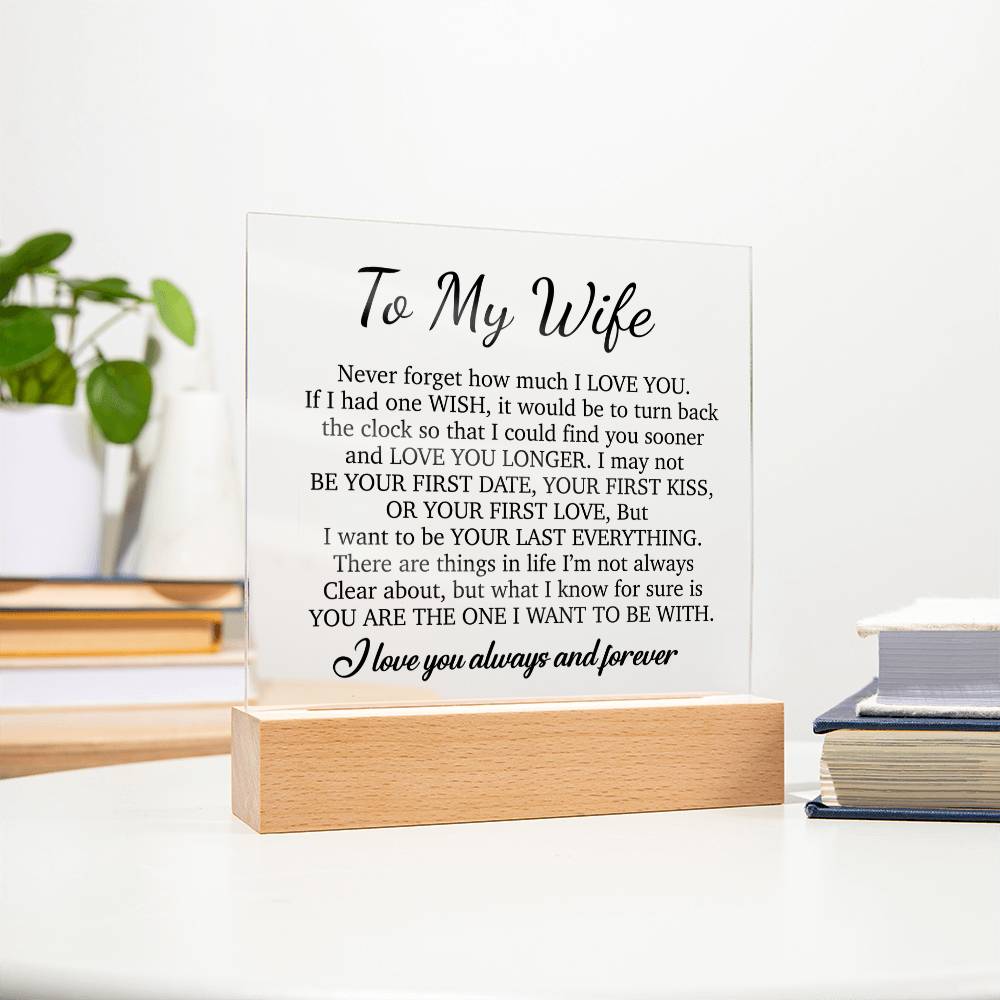 To My Wife Acrylic Plaque,  Wife Birthday Gift, Wife on Anniversary, Christmas Gift