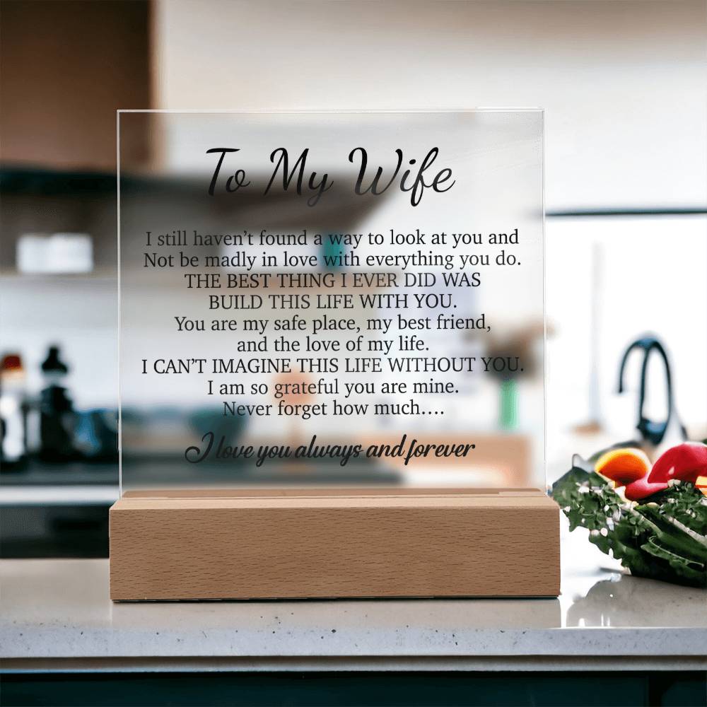 To My Wife Acrylic Plaque,  Wife Birthday Gift, Wife on Anniversary, Christmas Gift