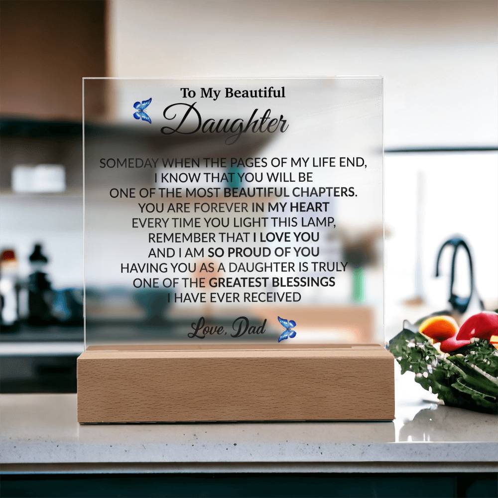 To My Daughter Acrylic Plaque, Gift from Mom,Birthday Gift for Daughter
