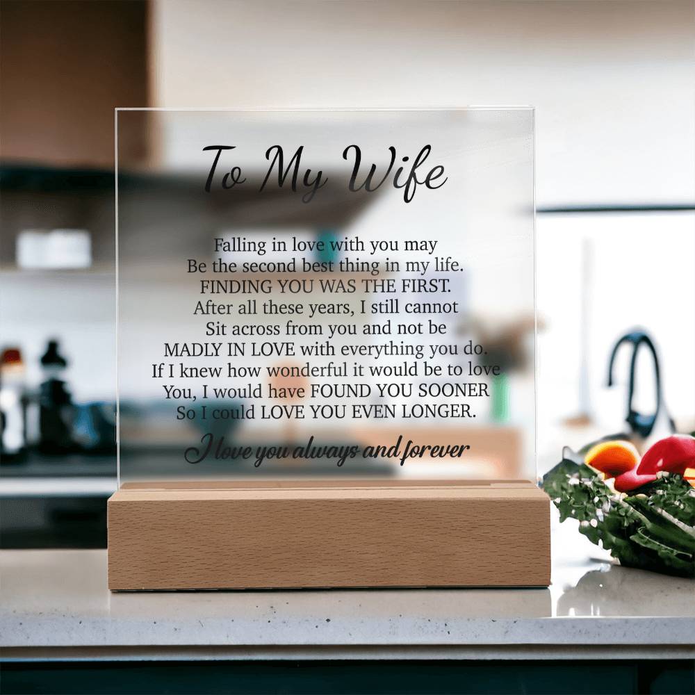To My Wife Acrylic Plaque,  Wife Birthday Gift, Wife on Anniversary, Christmas Gift