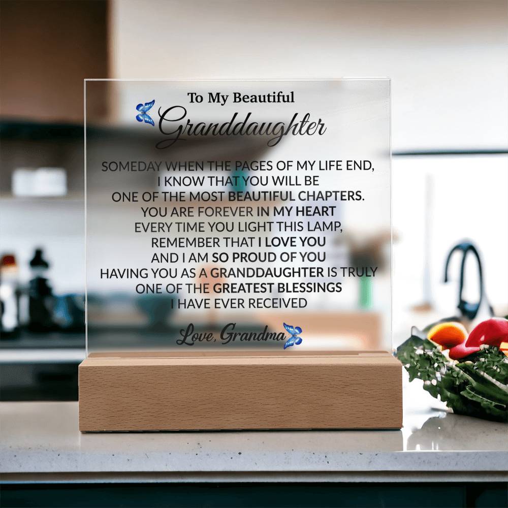 To My Grandaughter Acrylic Plaque, Gift from Grandma,Birthday Gift for Grandma
