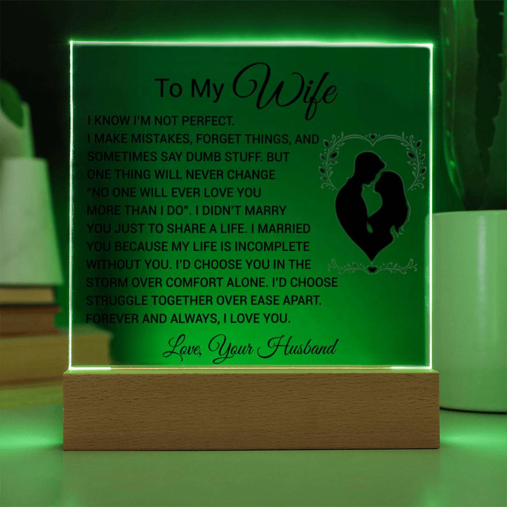 To My Wife Acrylic Plaque,  Wife Birthday Gift, Wife on Anniversary, Christmas Gift