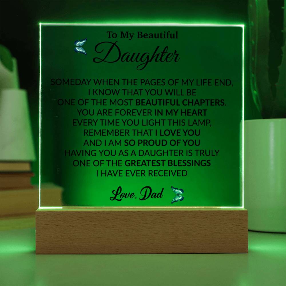To My Daughter Acrylic Plaque, Gift from Mom,Birthday Gift for Daughter