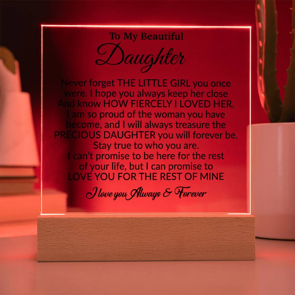 To My Daughter Acrylic Plaque, Gift from Mom,Birthday Gift for Daughter