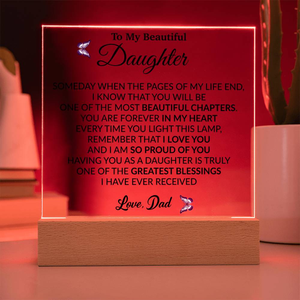 To My Daughter Acrylic Plaque, Gift from Mom,Birthday Gift for Daughter