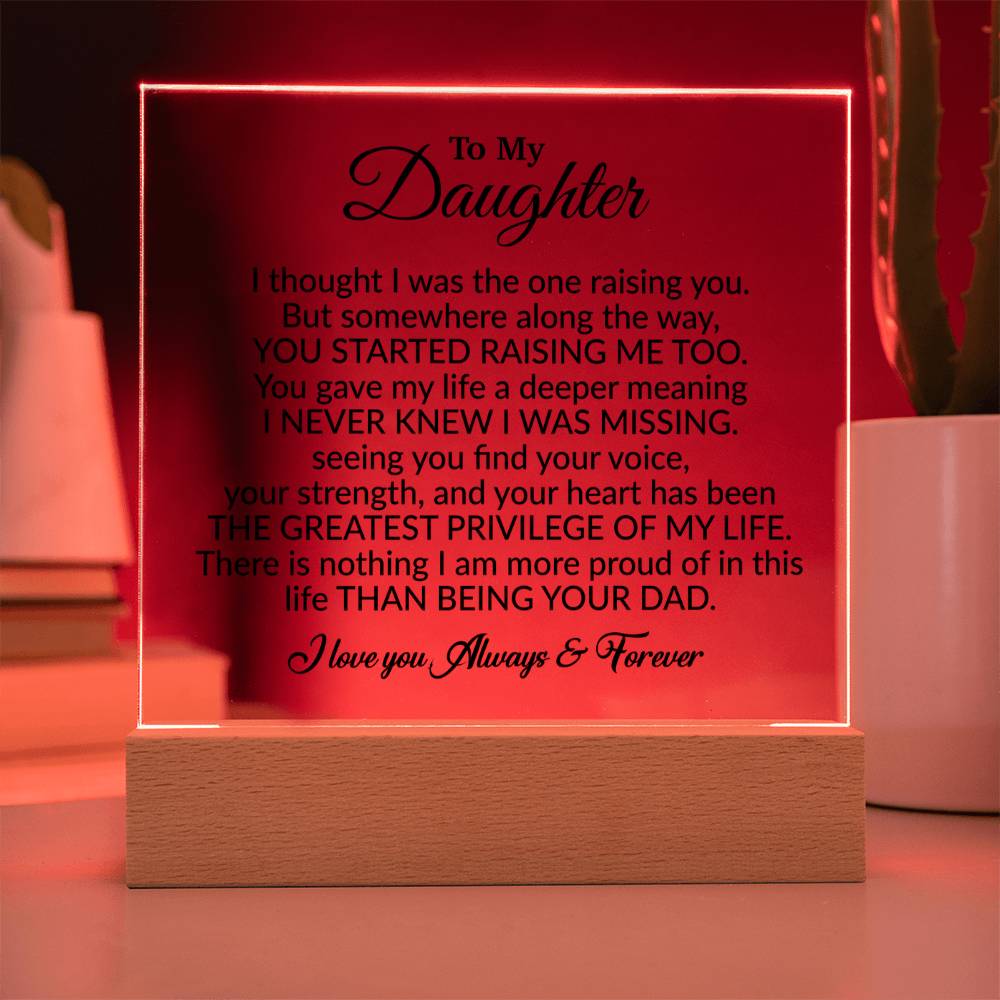 To My Daughter Acrylic Plaque, Gift from Mom,Birthday Gift for Daughter