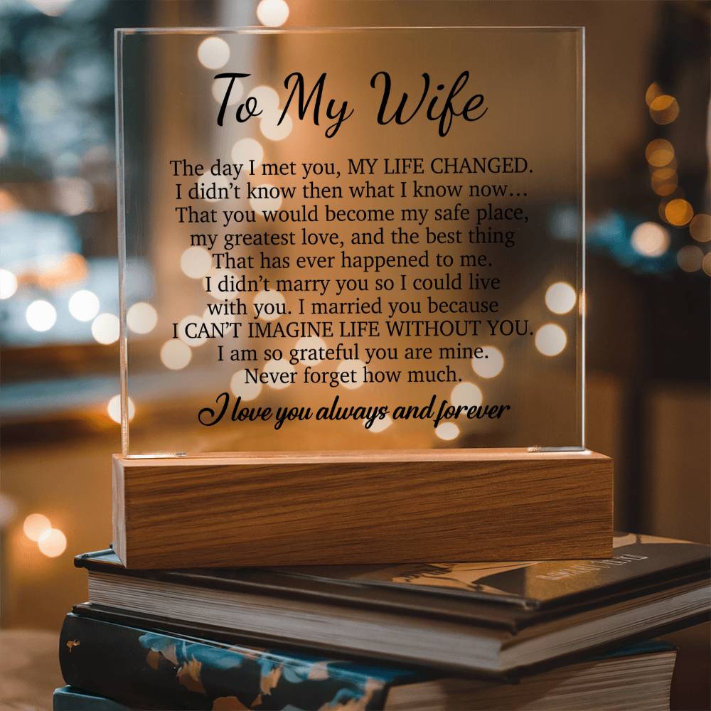 To My Wife Acrylic Plaque,  Wife Birthday Gift, Wife on Anniversary, Christmas Gift