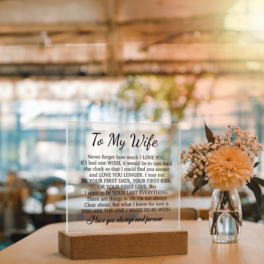 To My Wife Acrylic Plaque,  Wife Birthday Gift, Wife on Anniversary, Christmas Gift