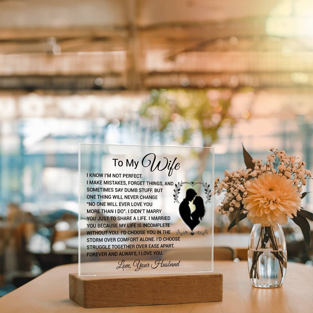 To My Wife Acrylic Plaque,  Wife Birthday Gift, Wife on Anniversary, Christmas Gift