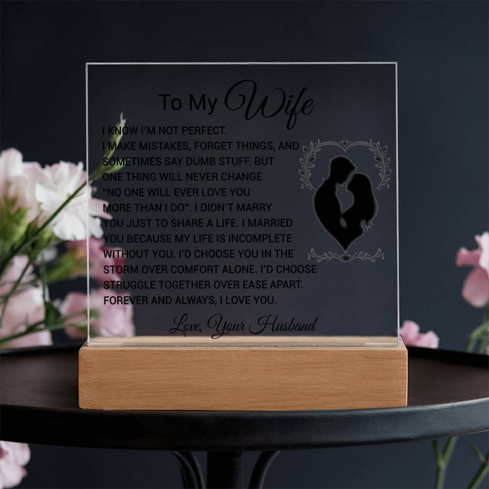 To My Wife Acrylic Plaque,  Wife Birthday Gift, Wife on Anniversary, Christmas Gift