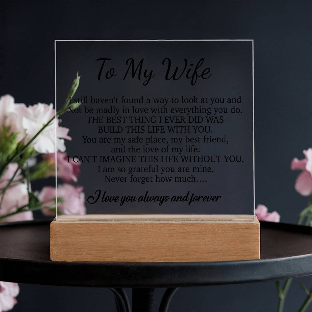 To My Wife Acrylic Plaque,  Wife Birthday Gift, Wife on Anniversary, Christmas Gift