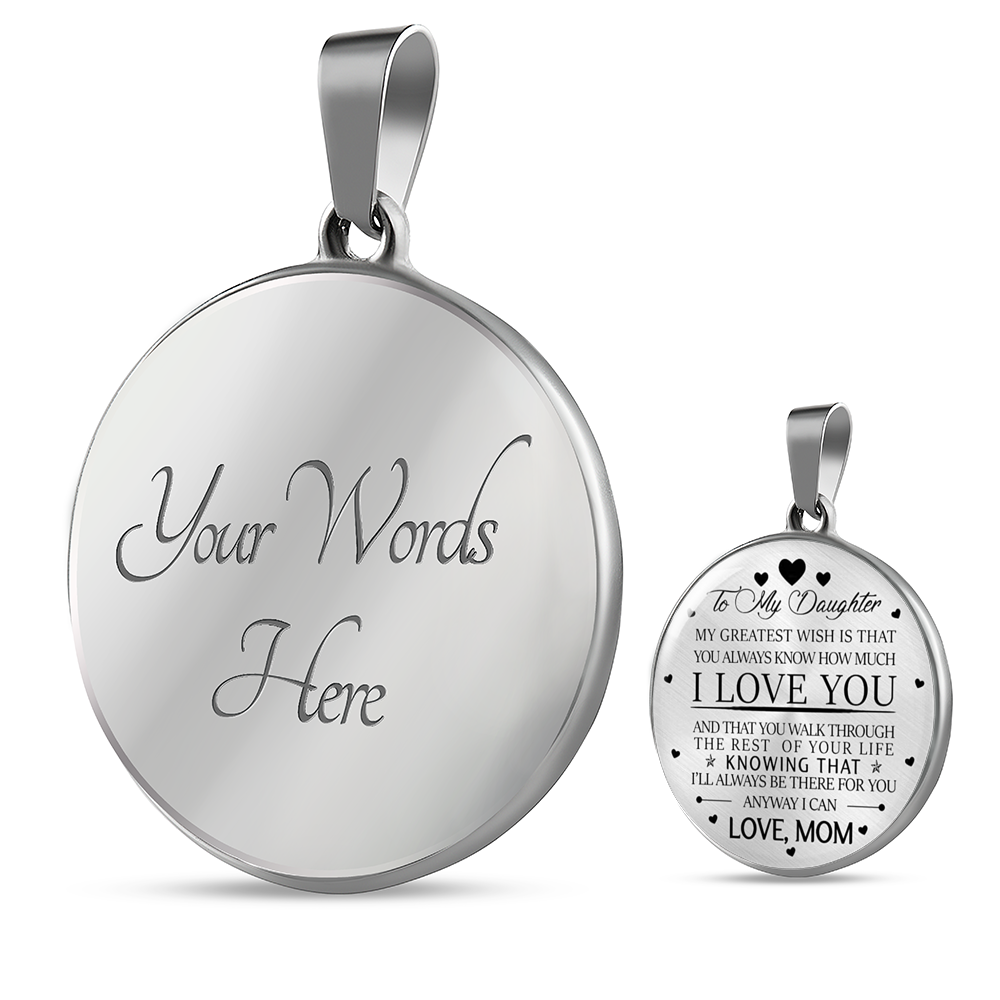 Vuvuzi Tee to My Daughter Necklace from Mom - My Greatest Wish is That You Always Know How Much I Love You
