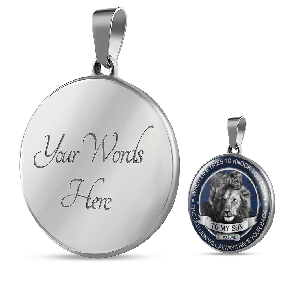 Necklace To My Son - Father and Son Necklace Pendant - This Old Lion Dad