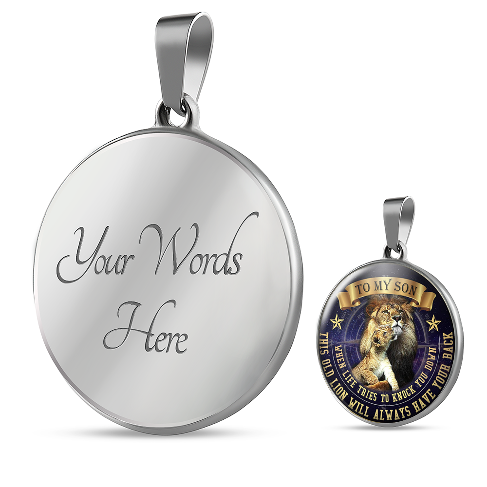 Vuvuzi Tee to My Son Necklace - Father and Son Necklace Pendant - This Old Lion Dad