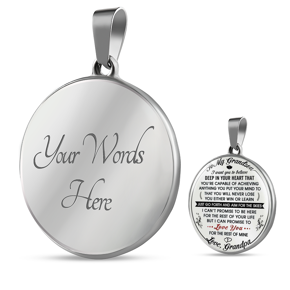 To My Grandson Luxury Novelty Necklace from Grandpa Granddad Pop