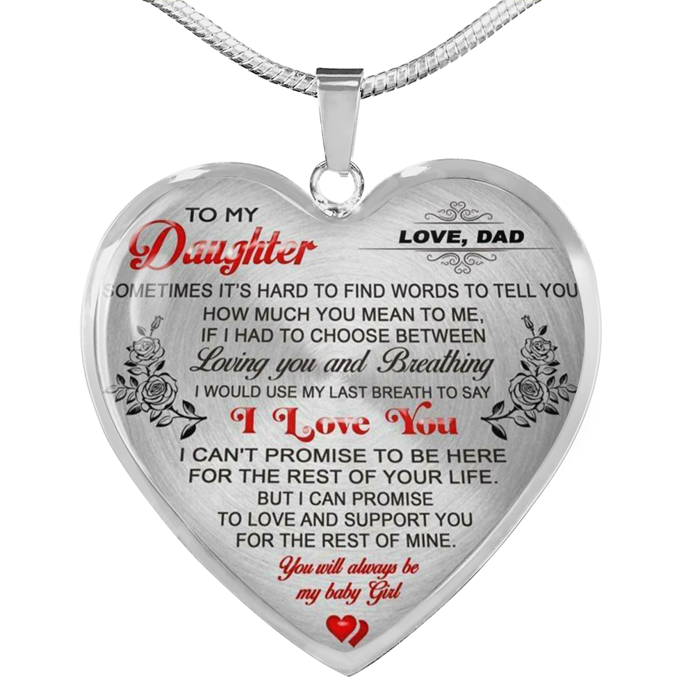 To My Daughter Necklaces Pendants - Father and Daughter - Gift from Daddy