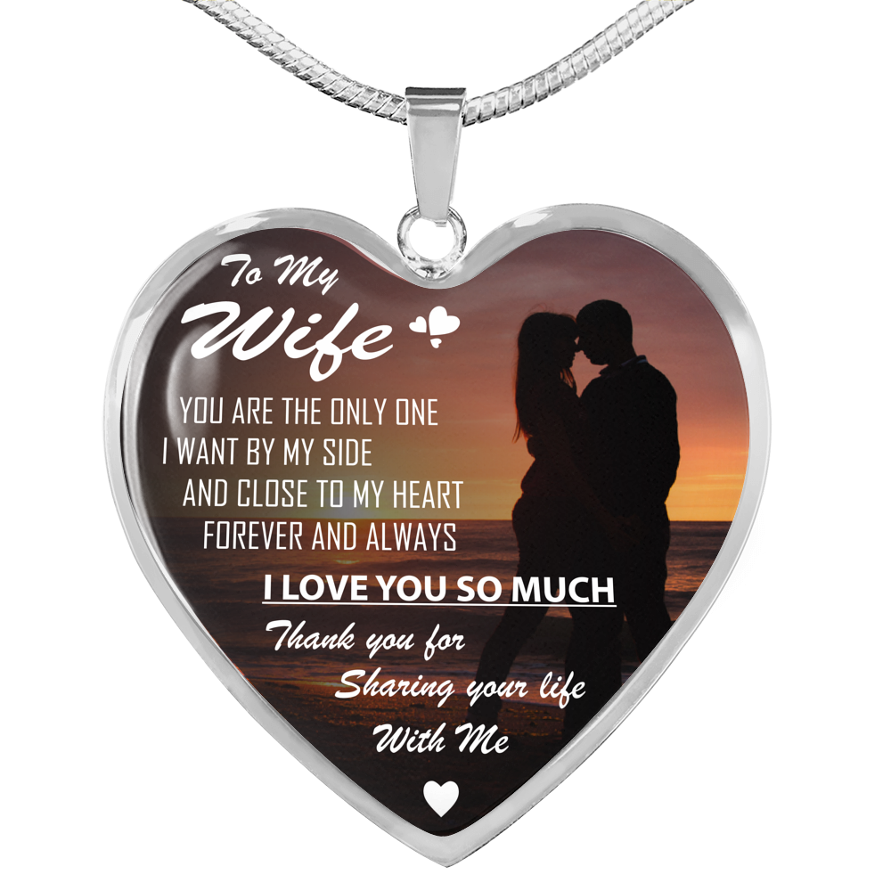 To My Wife Heart Necklace Birthday Gift For Wife From Husband