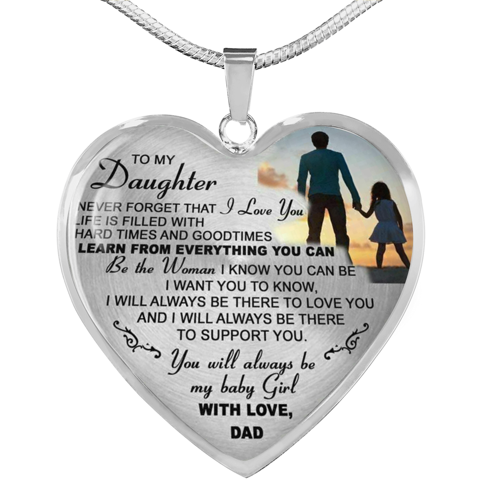 To My Daughter Necklace Heart - Father And Daughter Pendant Gifts From Daddy's