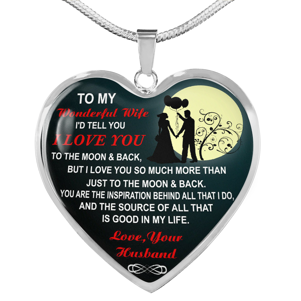 To My Wonderful Wife Wedding Anniversary Gift For Wife I Love You Necklace