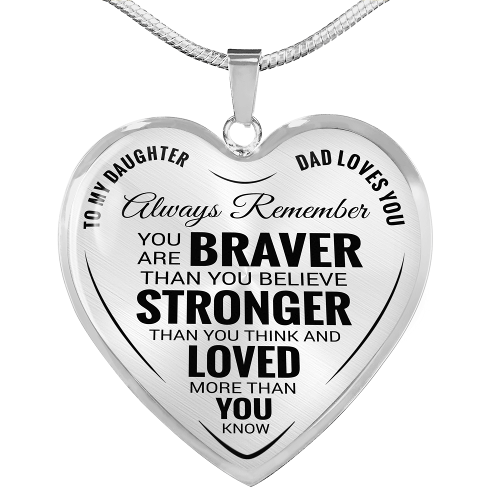 To My Daughter - Dad Loves You Luxury Bangle - Necklace Gifts From Father